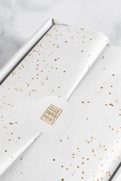 Gold Sparkles on White Tissue Paper – Tissue Paper Print
